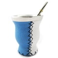 thumbnail image 3 of Mate Gourd Genuine Leather Glass W/ Bombilla Straw Argentina World Cup Copa 2022, 3 of 4