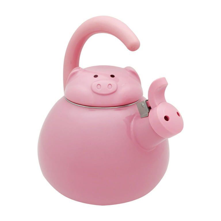 UPware 2.1 Quart Enamel-on-Steel Whistling Tea Kettle (Pink Pig)