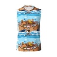 thumbnail image 6 of Lsque Animals on Noah's Ark Floating Print Men's Cotton Blend Sleeveless Muscle Shirts (S-3XL)- Moisture Wicking, Odor Protection, UPF 30+,X-Large, 6 of 8
