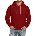thumbnail image 6 of Hoodies for Men Oversized Fleece Lined Sweatshirt Drawstring Casual Hoodie Fall Hooded Pullover with Arm Pocket Red M, 6 of 6