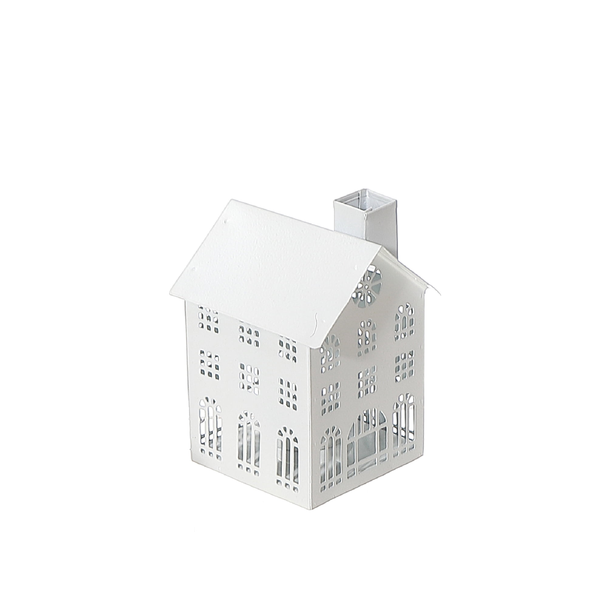 Photophore En Métal Blanc (Petit Modèle) - Lot De 2