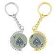 thumbnail image 1 of Patron de juego naipes fichas utensilios Anillo de oro de metal llavero llavero, 1 of 4