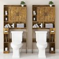 thumbnail image 5 of Over The Toilet Storage Cabinet, Farmhouse Storage Cabinet Over Toilet with 2 Barn Door & Toilet Paper Holder Stand，Home Space-Saving Toilet Rack, for Bathroom, Restroom, Laundry,Rustic Brown, 5 of 13