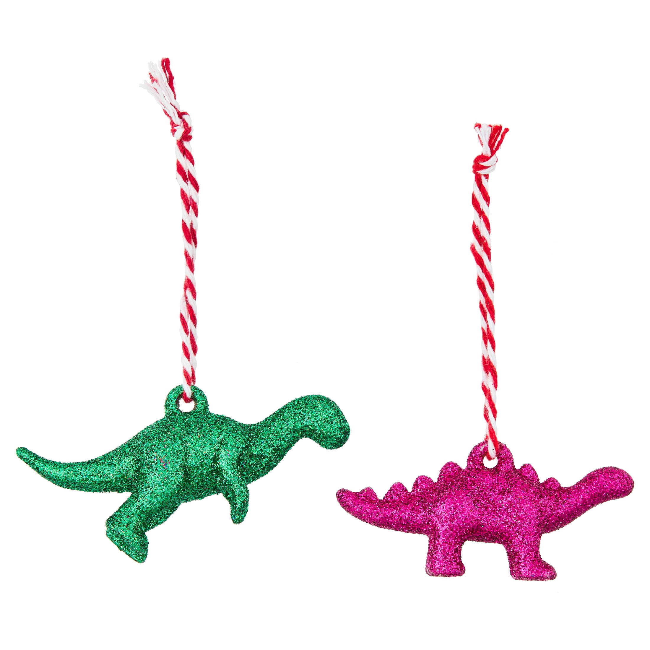 4-Count Multicolor Glitter Dinosaur Mini Christmas Ornaments, by Holiday Time