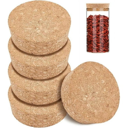 8 Pcs Cork Bottle Stoppers Cork Plug Replacement Corks for Wine Decorative Bottles Jars Arts DIY Crafts 2.5 inch in Diameter BurlyWood