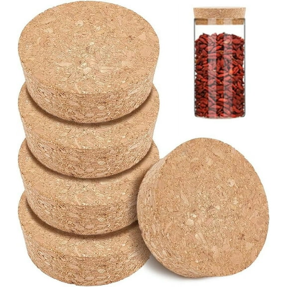 8 Pcs Cork Bottle Stoppers Cork Plug Replacement Corks for Wine Decorative Bottles Jars Arts DIY Crafts 2.5 inch in Diameter BurlyWood
