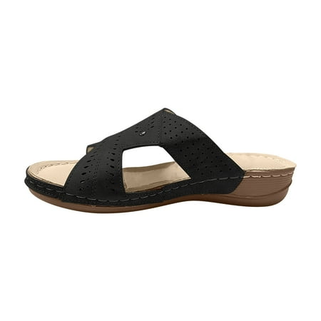 

VKEKIEO Women s Leisure Vacation Comfortable Hollow Open Toe Wedge Beach Sandals