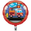 Flaming Fire Truck 18" L Metallic Balloon - Pack of 3
