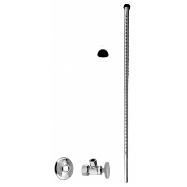 Westbrass D105K20-01 Nom. de 0,5 Po x Kit de Riser Ondulé de 38 Po x 20 Po - Rond - Laiton Poli PVD