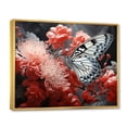 thumbnail image 2 of Designart "Butterfly Haven Red Grey I" Animals Floater Framed Wall Art Living Room, 2 of 7