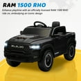 thumbnail image 3 of 12V Ride on Cars with Remote Control, Licensed RAM 1500 Kids Ride on Toys for Toddlers Boys Girls Ages 3-6, Kids Electric Cars with Bluetooth, Music, Back Storage, LED Light, Black, 3 of 11