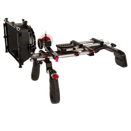 UPC: 0629266003237 | DSLR Kirk Neff Offset Rig Bundle  Includes Kirk Neff Baseplate 2.0  4×4 Matte Box  Quick Handle Rod Block  Follow-Focus Clic  Shoulder Pad  Back Pad