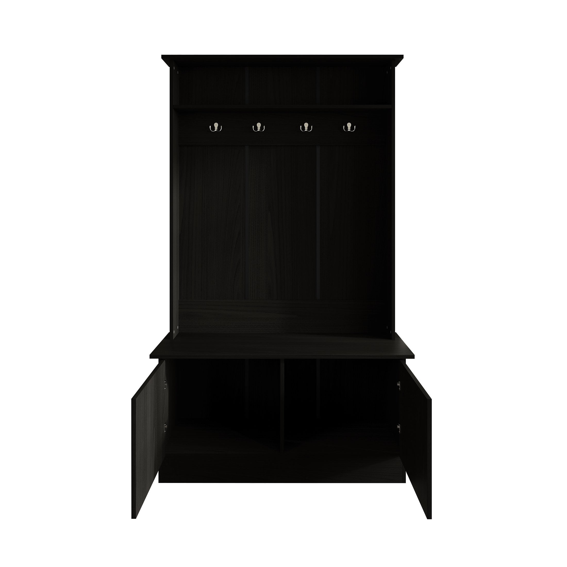 CASTLE PLACE Classic Multipurpose Hall Tree with Bench, Black