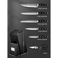 thumbnail image 2 of Knife Set, 8 Pieces Kitchen Knife Set with Built-in Sharpener, High Carbon German Stainless Steel Knife Block Set with Unique Waved Pattern, Non-slip Handle, Black$$Home Decor, Kitchen, & Other, 2 of 8