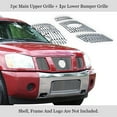 thumbnail image 2 of APS Compatible with Nissan Titan 2004-2006 & 07 Titan Classic Model & 04-07 Armada with Logo Show Stainless Steel Chrome Billet Grille Grill Insert Combo N67992A, 2 of 7