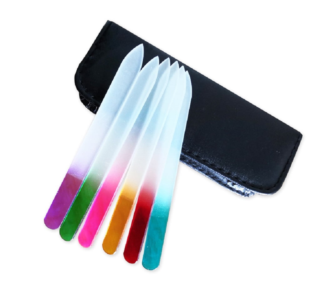 6Piece DoubleSided Glass Nail File Set Deluxe Fingernail Care Tools