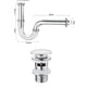 thumbnail image 1 of Sifón en forma de P de latón macizo de alta calidad, tamaño universal para todos los lavabos estándar, sifón tipo tubo para áreas de baño y cocina (1 pulgada), 1 of 5