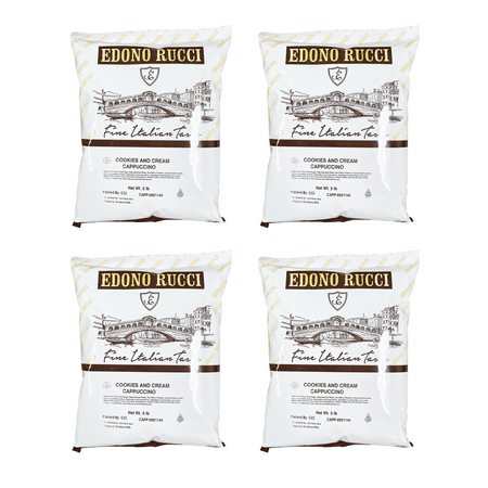 Edono Rucci Cookies and Cream Powdered Cappuccino Mix, 4 Bags( 2 lbs each)