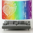 thumbnail image 2 of GZHJMY Tapestry Rainbow Watercolor Heart Tapestry Wall Hanging Decorative Wall&nbsp;Blanket&nbsp;Bedding Tapestry for Bedroom Living Room Dorm 80"x60" Gift Decor, 2 of 7