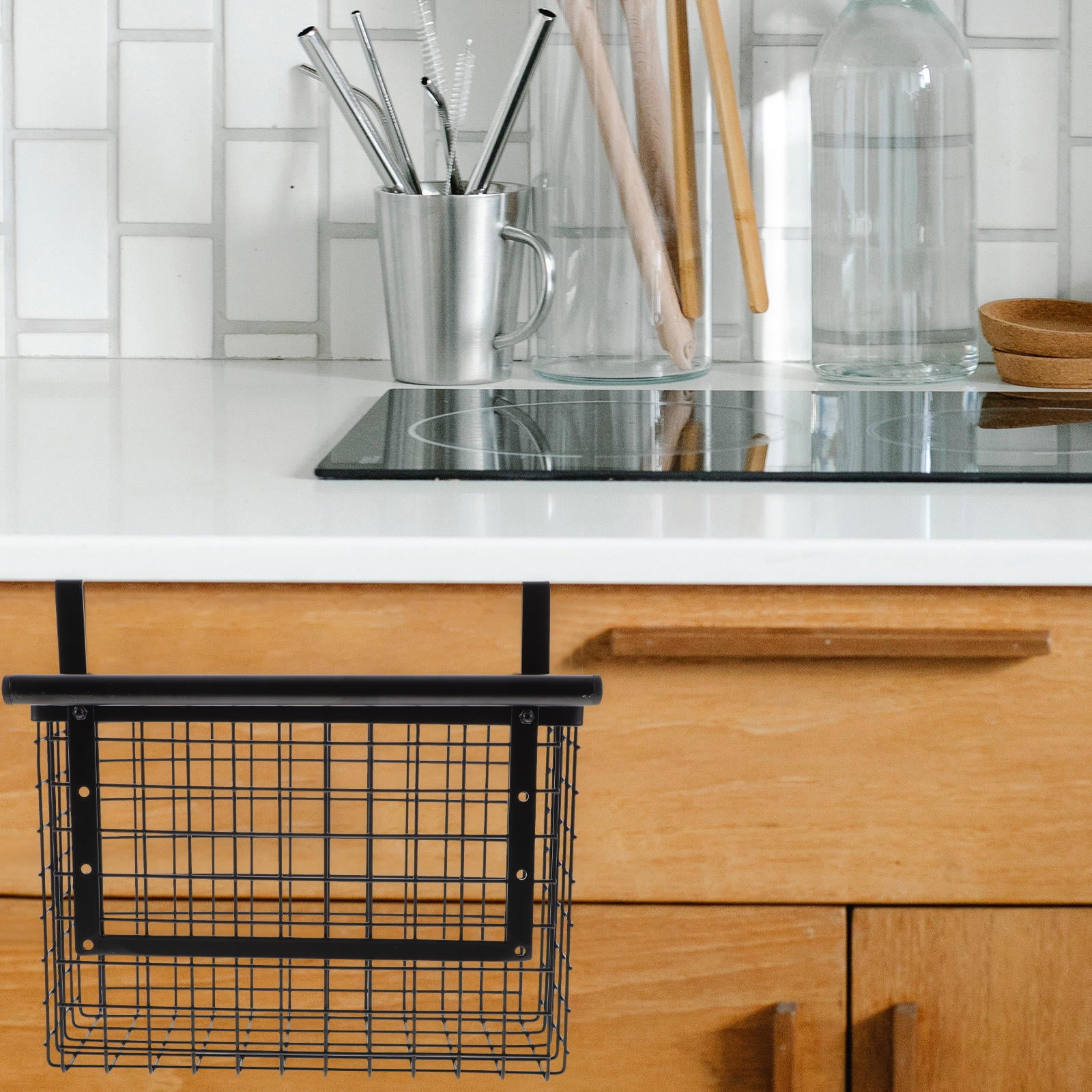 CRILSTYLEO Storage Basket Storage Hanging Basket Carbon Steel Kitchen Organization 1Pack