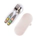thumbnail image 2 of 2pcs Baby Spoon Fork Set Toddler Flatware, Toddler Utensils, Cute Handle Stainless Steel, Travel Carrying Case, Portable Feeding Training Spoons Forks, Foldable Case, Stainless Steel, 2 of 9