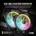 thumbnail image 2 of Ventilador Corsair iCue Link LX140 RGB 140 mm PWM, paquete doble, negro, 2 of 7