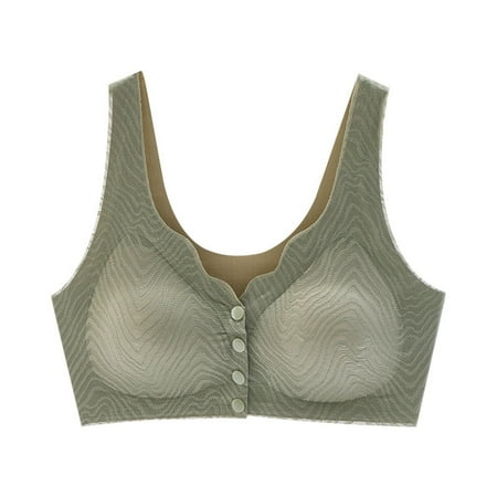 Black of Friday Deals!Clearance Staron Daisy Bras for Older Women Front Closure No Underwire Bras Comfortable Wireless Bras Stretch No Steel Bra Breathable Bras