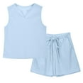 thumbnail image 2 of Girls Two Piece Outfits 12 Year Old Girls Short Sets 2 Pieces Outfits Short Sleeve T-Shirts and Casual Shorts With Pockets Cute Clothes Sets 5-14 Years, 2 of 6