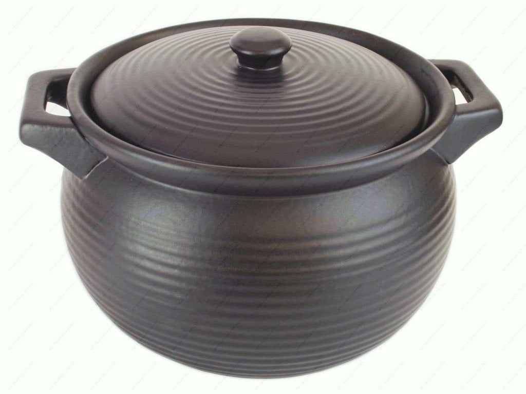 M.V. Trading K6 Stoneware Chinese Cooking Pot, Black, 2Quart