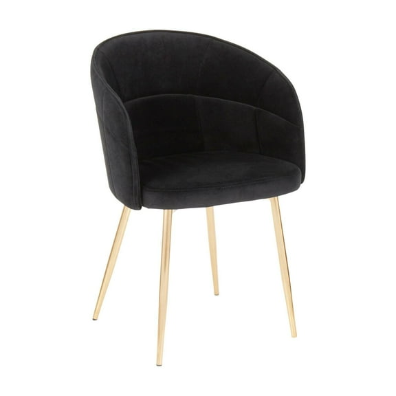 Lumisource Lindsey Contemporary Chair in Gold Metal and Black Velvet