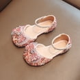 thumbnail image 6 of Generic Girls Sandals Sequins Closed Toe Shoes Princess Shoes Bow Wedding Dress Shoes for Catwalk Performance Holiday Party Wedding Christmas（4.5-5 Years Pink）, 6 of 7
