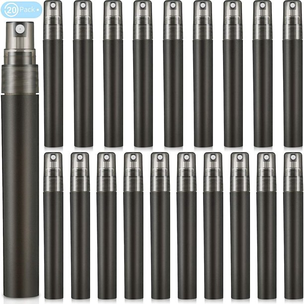 20 Piezas 10 Ml Mini Botella de Spray portátil Botella de Perfume Vacía Niebla Recargable Spritzer Botellas de Plástico Atomizador para Fragancia de Viaje Herramienta de Maquillaje (bl