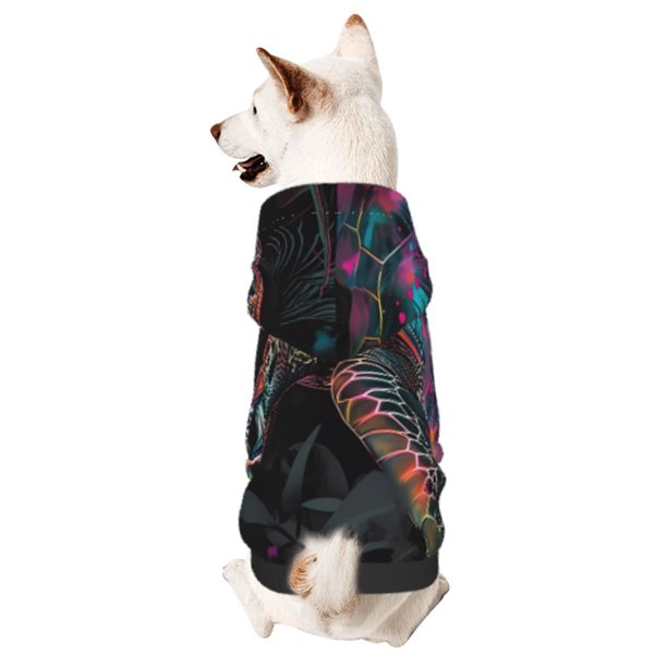 Balery Colorful Plant Turtle A Sudadera con Capucha para Perros Pequeños – Ropa para Mascotas, Disfraz para Perros y Gatos, Ideal para Fiestas y Cosplay-Large