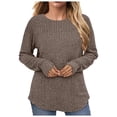 thumbnail image 3 of Futezty Women Sweatshirt Womens Plus Size Tops Crewneck Long Sleeve Shirts Loose Tunic Tops Curved Hem Fall Pullover Loose Fit Dressy Crew Neck Pullover Basic Sweaters For Women Tunic For Women, 3 of 6
