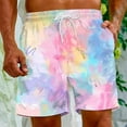 thumbnail image 4 of Aueoeo Men's Color Print Shorts Beach Casual Quick Dry Shorts Lightweight Soft Plus Size Drawstring Shorts M, 4 of 7