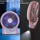 thumbnail image 3 of Mini ventilador de escritorio portátil con pilas, ventilador de mano recargable y alimentado por USB, flujo de aire fuerte, 3 velocidades, pequeño ventilador de mano personal para acampar en el, 3 of 7