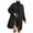 Black, variant on Lightweight Women's Mid Length Quilted Down Jacket Solid Color Long Sleeves Warm Winter Coat For Fall Outerwear