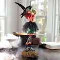 thumbnail image 6 of Clearance Sale! MASLVO Statues For Home Decor Halloween Decoration Witch Statue Witch With Dog Figurine Resin Desktop Ornaments Garden Shelf Tabletop Craft Halloween Party Supplies Fall Centerpieces, 6 of 8