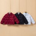 thumbnail image 2 of Yuanlook Kids Winter Long Collar Hooded Reversible Jacket Unisex Lightweight Cotton Warm Coat For Kids, 2 of 5