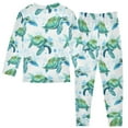 thumbnail image 2 of joogoo Turtles in Ocean Pajamas Set Long Sleeve Soft Cotton Sleepwear 2 Piece 24M, 2 of 7