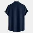 thumbnail image 6 of Lenago Mens Casual Shirts Fashionable Solid Color Stand Up Collar Short Sleeved Shirt Top, 6 of 6