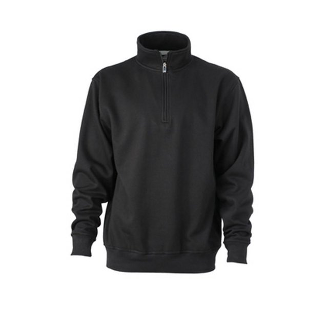James and Nicholson - Sudadera de trabajo con media cremallera unisex (Negro)