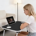 thumbnail image 6 of Foldable Laptop Bed Desk (Black) - Portable Table with Cup Holder, Tablet Slot for Work & Study, 6 of 9
