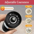 thumbnail image 3 of Rechargeable Electric Pepper and Salt Grinder Set - One-Handed - No Battery Needed Modern Style - Automatic Black Peppercorn & Sea Salt Spice Mill Set with Adjustable Coarseness, 3 of 6