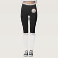 thumbnail image 2 of Gibobby Leggings deportivos mujer Mallas con estampado de béisbol a la moda para mujer, mallas deportivas con Control de Yoga para mujer, mallas de talle(Negro,XG), 2 of 5