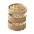 thumbnail image 2 of DOMELAY Bamboo Steamer Basket Chinese Asian Cuisine for Desserts Vegetables Steaming 25.4cm 2 layer, 2 of 9