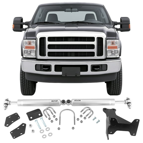 VEVOR Dual Steering Stabilizer, for 2005-2024 Ford F-250/F-350 Super Duty 4WD, Dual Steering Stabilizer Kit Fits with 2 Inches of Suspension Lift or Higher, Enhanced Control and Reduced Vibration