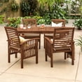 thumbnail image 3 of Acacia Wood Simple Patio 5-Piece Dining Set - Dark Brown, 3 of 4