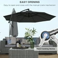 thumbnail image 4 of Outsunny Parasol de Jardin 9,7 Pi Pare-Soleil Parasol Banane Déporté Noir, 4 of 10