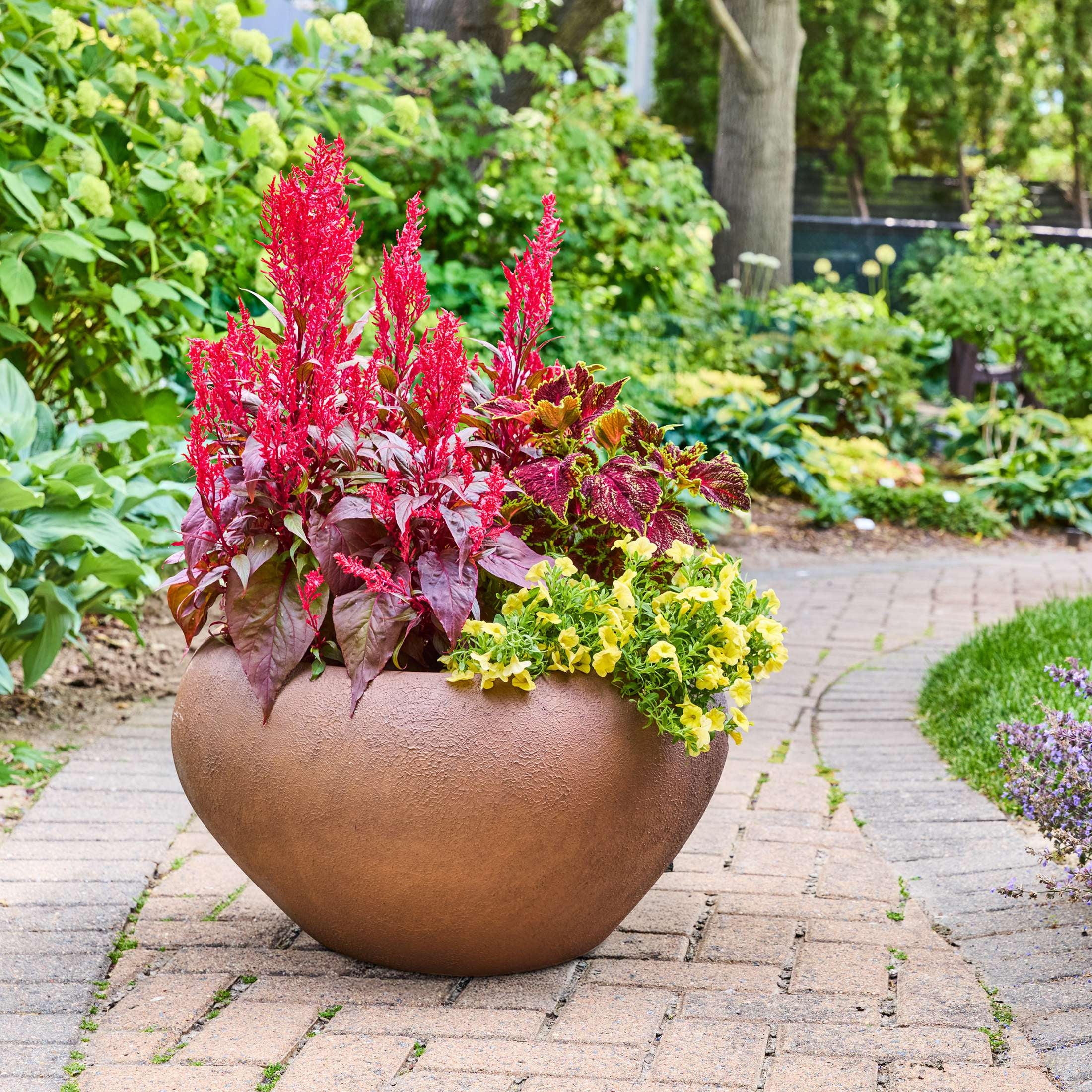 Better Homes & Gardens 23 inch Organic Planter Terracotta Plant Pot with Natural Rustic Design Large Size for Outdoor Use